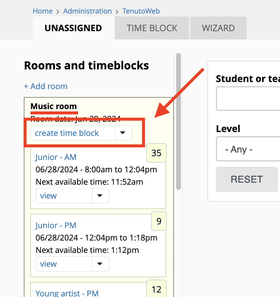 create time block